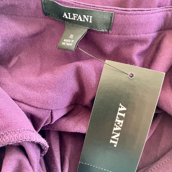 Alfani Rich Purple Short Sleeve Top - Picture 3 of 4